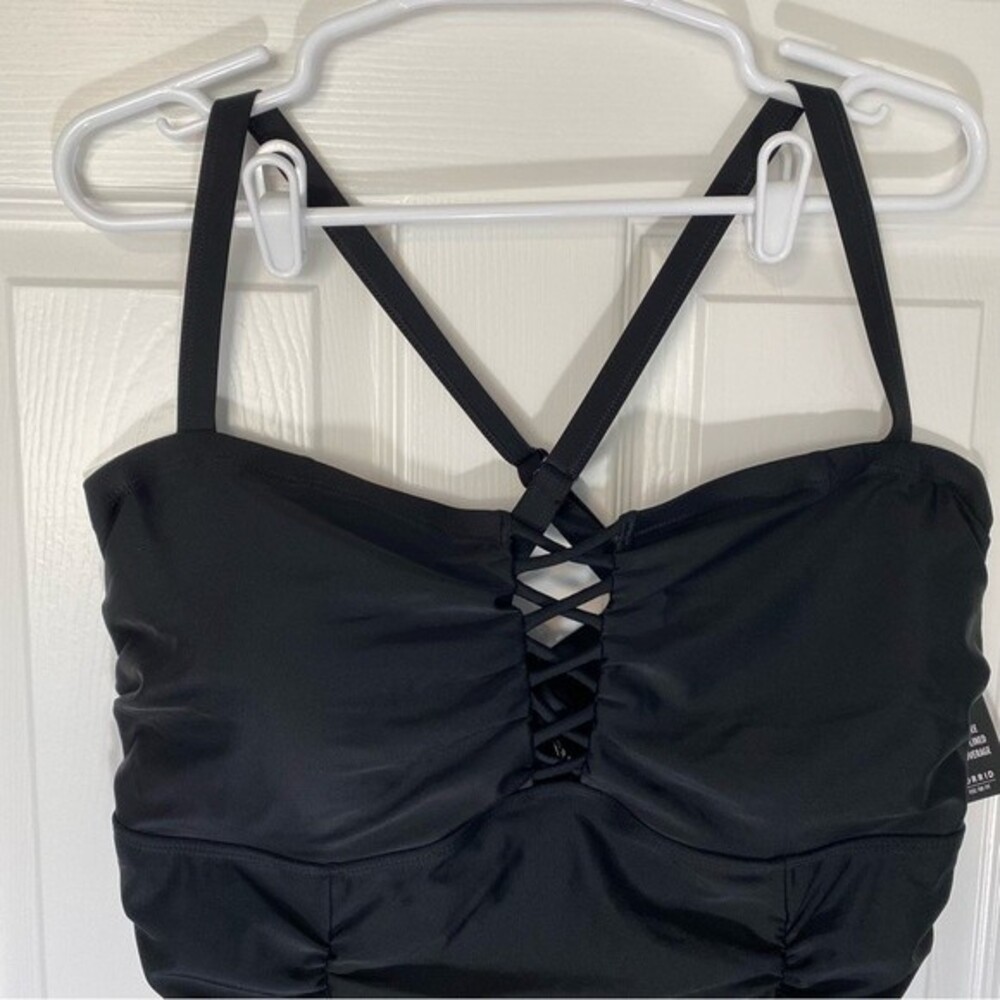 NWT Torrid Swimsuit Lattice Front Cage One Piece Ruche Wireless SZ 3X
